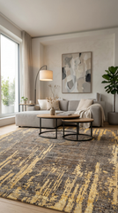 Atelier AE007 Sarı Uzun Ömürlü Yumuşak Dokulu Salon Yatak Odası Koridor Oturma Odası Yolluk Halı