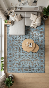 Atelier AE008 Mavi Uzun Ömürlü Yumuşak Dokulu Salon Yatak Odası Koridor Oturma Odası Yolluk Halı