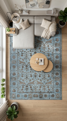 Atelier AE008 Mavi Uzun Ömürlü Yumuşak Dokulu Salon Yatak Odası Koridor Oturma Odası Yolluk Halı