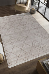 Akasya AK014 Bej Uzun Ömürlü Yumuşak Dokulu Halı