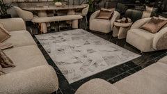 Alin AL001 Krem-Antrasit Uzun Ömürlü Yumuşak Dokulu Halı