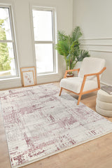 Bereket BE003 Krem-Pembe Uzun Ömürlü Yumuşak Dokulu Halı