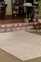 Boyut BY001 Krem-Kahve Yumuşak Dokulu Halı Makine Halısı