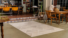 Boyut BY008 Krem-Kahve Yumuşak Dokulu Halı Makine Halısı