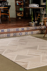 Boyut BY008 Krem-Kahve Yumuşak Dokulu Halı Makine Halısı