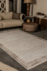 Cunda CN001 Bej-Kahve Uzun Ömürlü Yumuşak Dokulu Halı