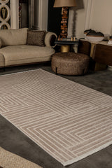 Cunda CN016 Bej Uzun Ömürlü Yumuşak Dokulu Halı