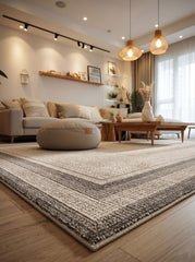 Deluxe DE007 Krem Gri Uzun Ömürlü Yumuşak Dokulu Oturma Odası Mutfak Koridor Yatak Odası Salon Halısı Yolluk Halı