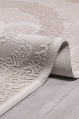 Elkenz 7552 Bej Uzun Ömürlü Yumuşak Dokulu Halı