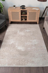 Elkenz 7559 Bej Uzun Ömürlü Yumuşak Dokulu Halı