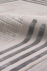 Elkenz 7561 Ekru Uzun Ömürlü Yumuşak Dokulu Halı