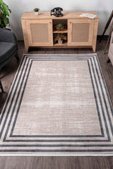 Elkenz 7562 Ekru Uzun Ömürlü Yumuşak Dokulu Halı