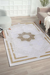 Elkenz EK008 Beyaz Uzun Ömürlü Yumuşak Dokulu Halı