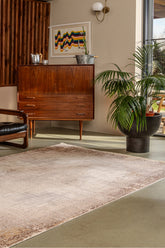 Gallery 1304 Bej Uzun Ömürlü Yumuşak Dokulu Halı