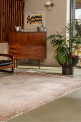 Gallery 1304 Bej Uzun Ömürlü Yumuşak Dokulu Halı