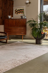 Gallery A0241 Bej Uzun Ömürlü Yumuşak Dokulu Halı