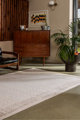 Gallery A0308 Bej Uzun Ömürlü Yumuşak Dokulu Halı