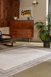 Gallery A0310 Bej Uzun Ömürlü Yumuşak Dokulu Halı