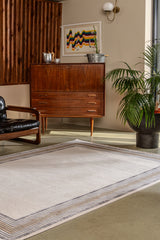 Gallery A0310 Bej Uzun Ömürlü Yumuşak Dokulu Halı