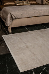 Kadifem KD003 Krem Yumuşak Dokulu Halı Makine Halısı