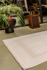 Mazzini 1481 Krem Uzun Ömürlü Yumuşak Dokulu Halı