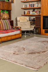 Modern MD003 Bej Uzun Ömürlü Yumuşak Dokulu Halı