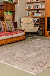 Modern MD004 Bej Uzun Ömürlü Yumuşak Dokulu Halı