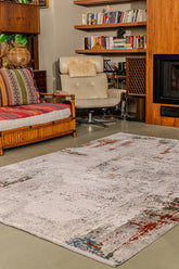 Modern MD005 Bej Uzun Ömürlü Yumuşak Dokulu Halı