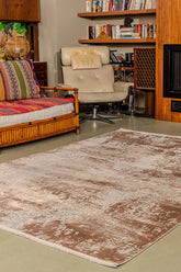 Modern MD010 Bej Uzun Ömürlü Yumuşak Dokulu Halı