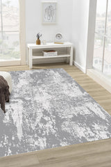 Modern MD011 Beyaz-Antrasit Uzun Ömürlü Yumuşak Dokulu Halı