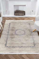 Nazende NZ002 Bej Yumuşak Dokulu Halı Makine Halısı