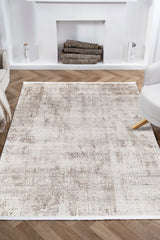 Nazende NZ009 Bej Yumuşak Dokulu Halı Makine Halısı