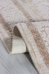 Serenat SE001 Krem-Kahve Uzun Ömürlü Yumuşak Dokulu Halı