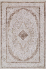 Serenat SE001 Krem-Kahve Uzun Ömürlü Yumuşak Dokulu Halı