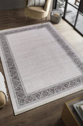 Serenat SE004 Krem-Antrasit Uzun Ömürlü Yumuşak Dokulu Halı