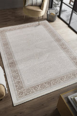 Serenat SE005 Krem-Kahve Uzun Ömürlü Yumuşak Dokulu Halı