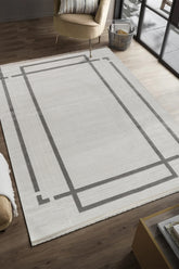 Serenat SE006 Krem-Antrasit Uzun Ömürlü Yumuşak Dokulu Halı