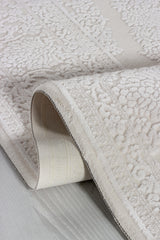 Serenat SE012 Beyaz-Antrasit Uzun Ömürlü Yumuşak Dokulu Halı