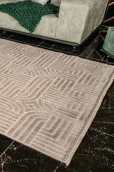 Trendo TR002 Bej Yumuşak Dokulu Halı Makine Halısı