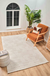 Trendo TR003 Bej Yumuşak Dokulu Halı Makine Halısı