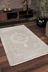 Vavien 1374 Bej Yumuşak Dokulu Halı Makine Halısı