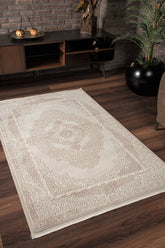 Vavien 1376 Bej Yumuşak Dokulu Halı Makine Halısı