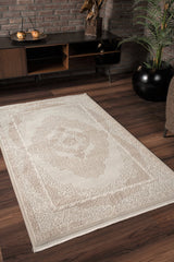 Vavien 1376 Bej Yumuşak Dokulu Halı Makine Halısı