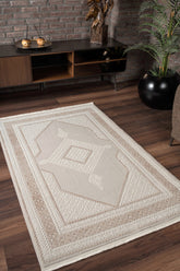 Vavien 1377 Bej Yumuşak Dokulu Halı Makine Halısı