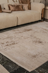 Zett ZE003 Bej Uzun Ömürlü Yumuşak Dokulu Halı