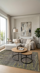 Atelier AE002 Yeşil Uzun Ömürlü Yumuşak Dokulu Salon Yatak Odası Koridor Oturma Odası Yolluk Halı