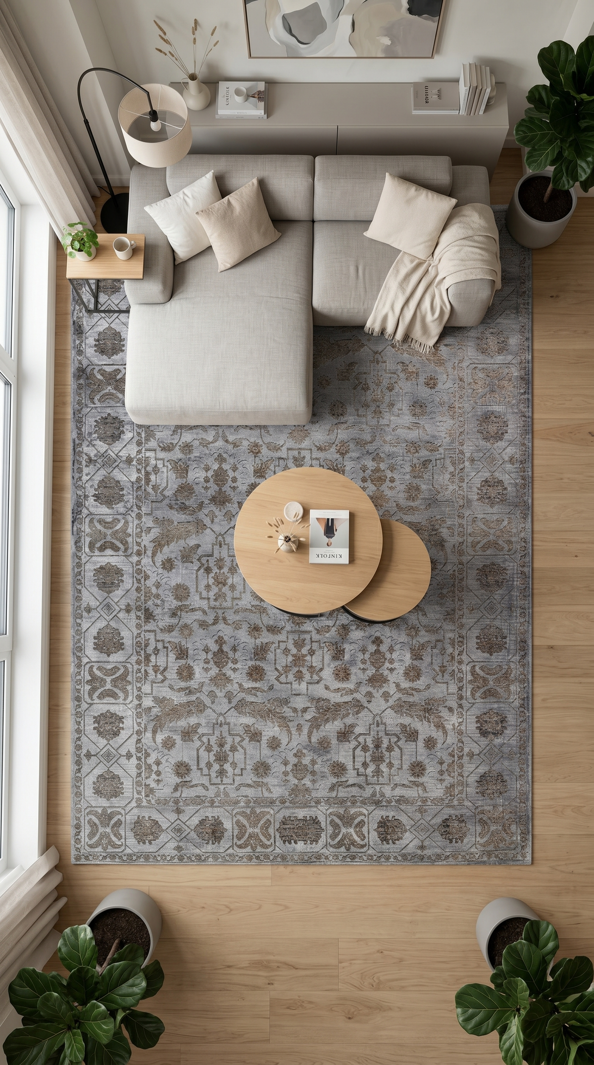 Atelier AE003 Gri Uzun Ömürlü Yumuşak Dokulu Salon Yatak Odası Koridor Oturma Odası Yolluk Halı