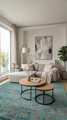 Atelier AE005 Yeşil Uzun Ömürlü Yumuşak Dokulu Salon Yatak Odası Koridor Oturma Odası Yolluk Halı