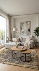 Atelier AE007 Sarı Uzun Ömürlü Yumuşak Dokulu Salon Yatak Odası Koridor Oturma Odası Yolluk Halı