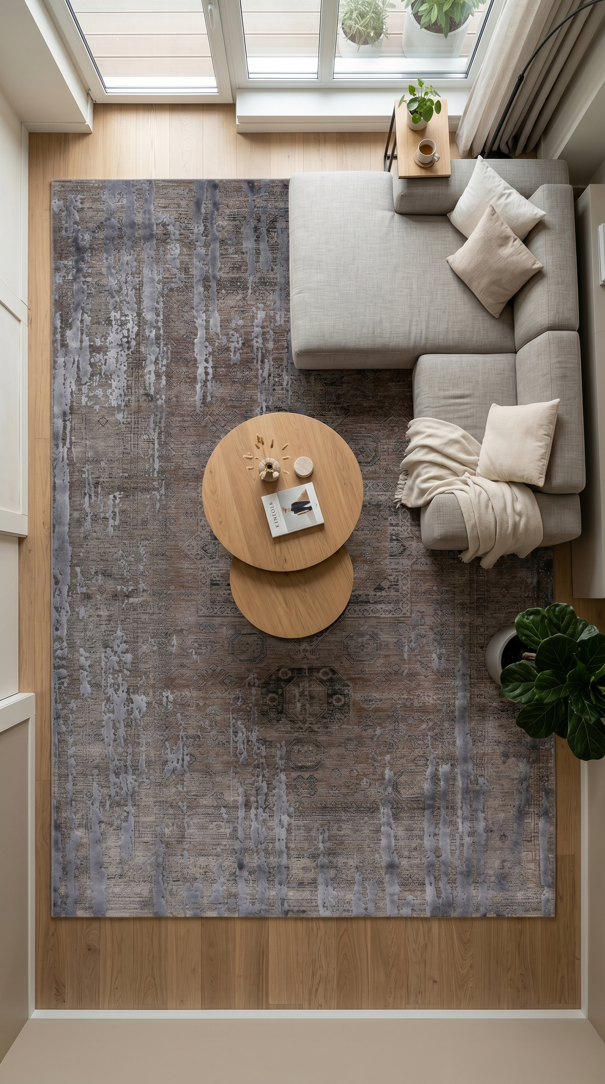 Atelier AE009 Gri Uzun Ömürlü Yumuşak Dokulu Salon Yatak Odası Koridor Oturma Odası Yolluk Halı